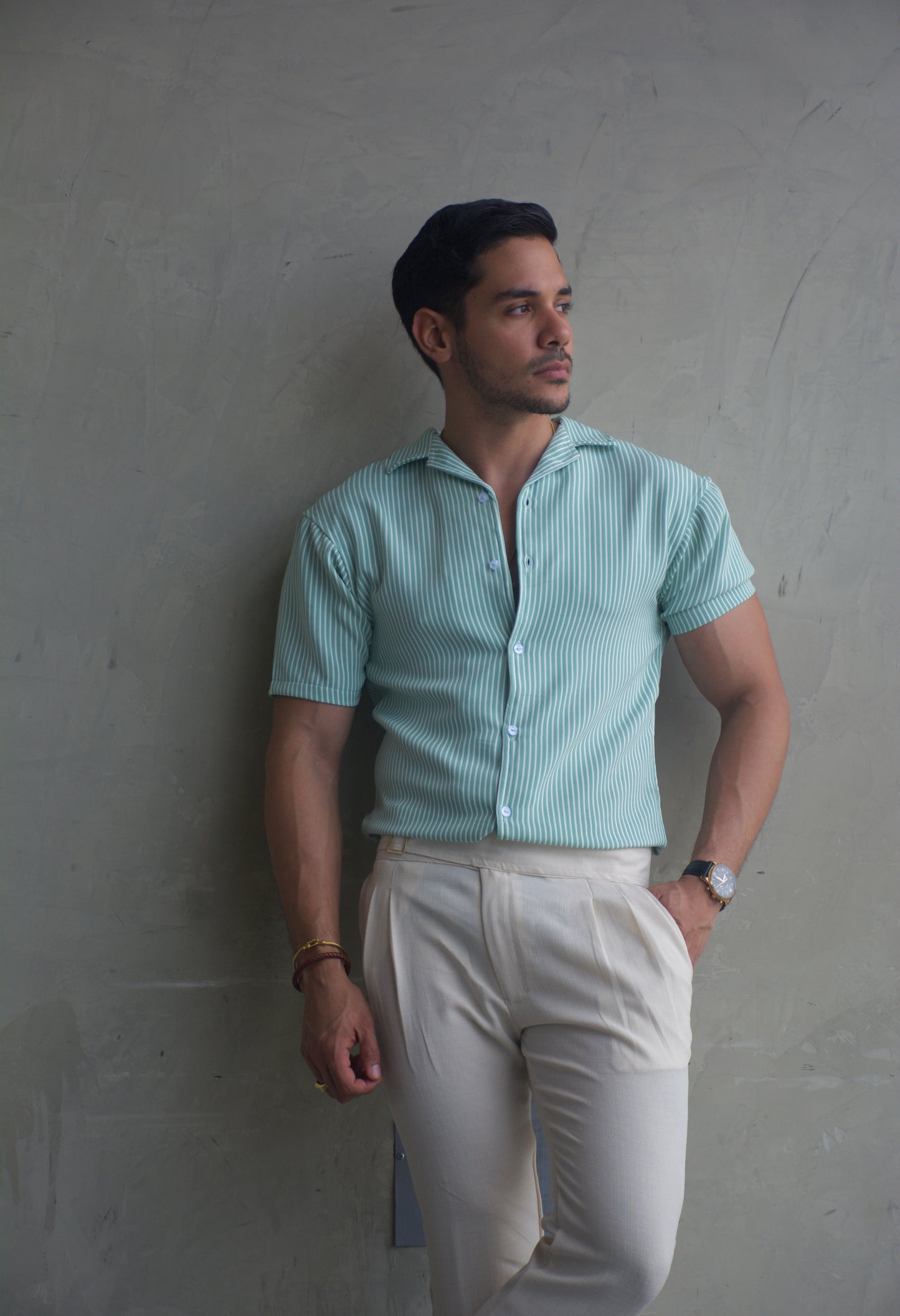 Camisa Green Light Stripes | Sprezzatura