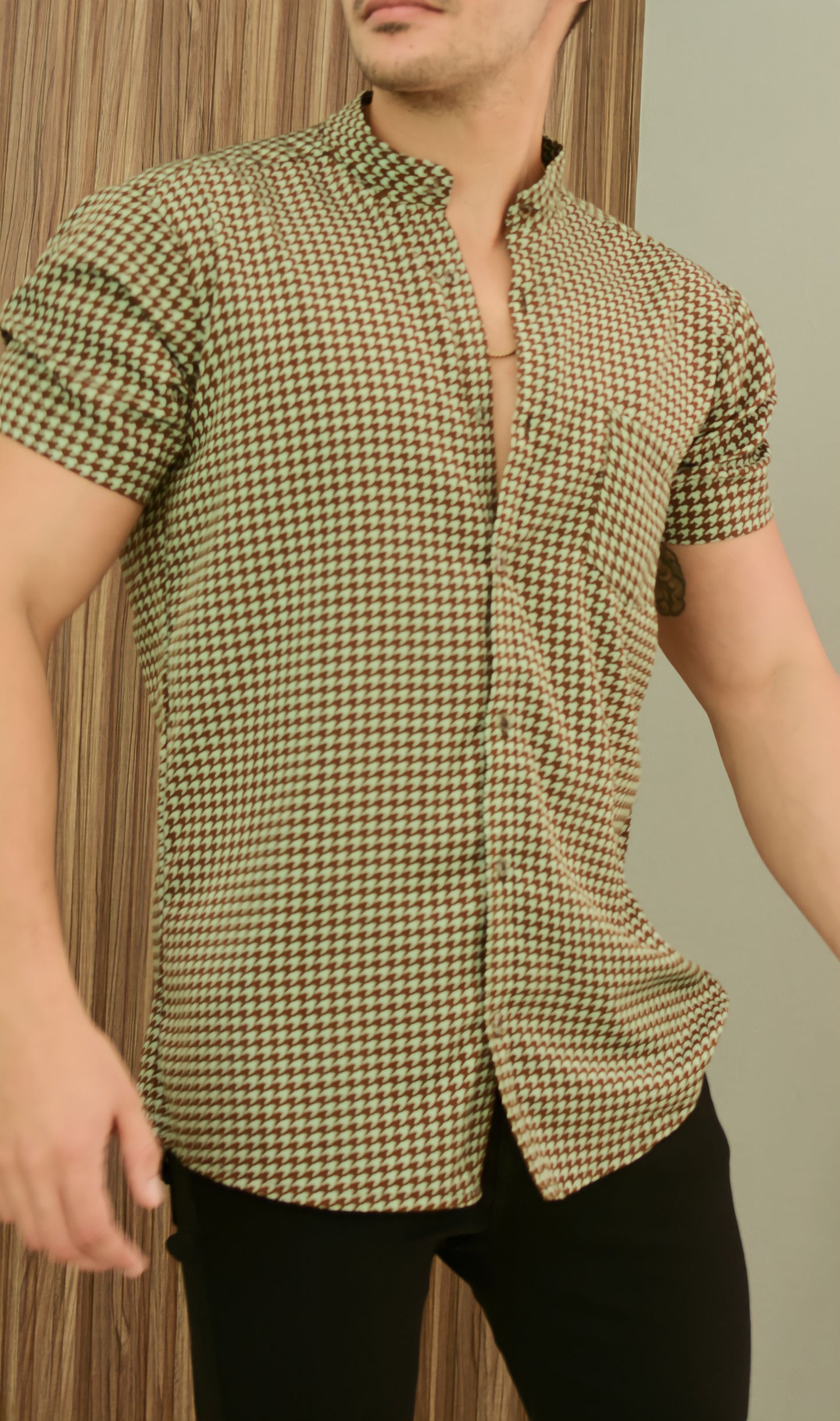 Camisa Green Abstract