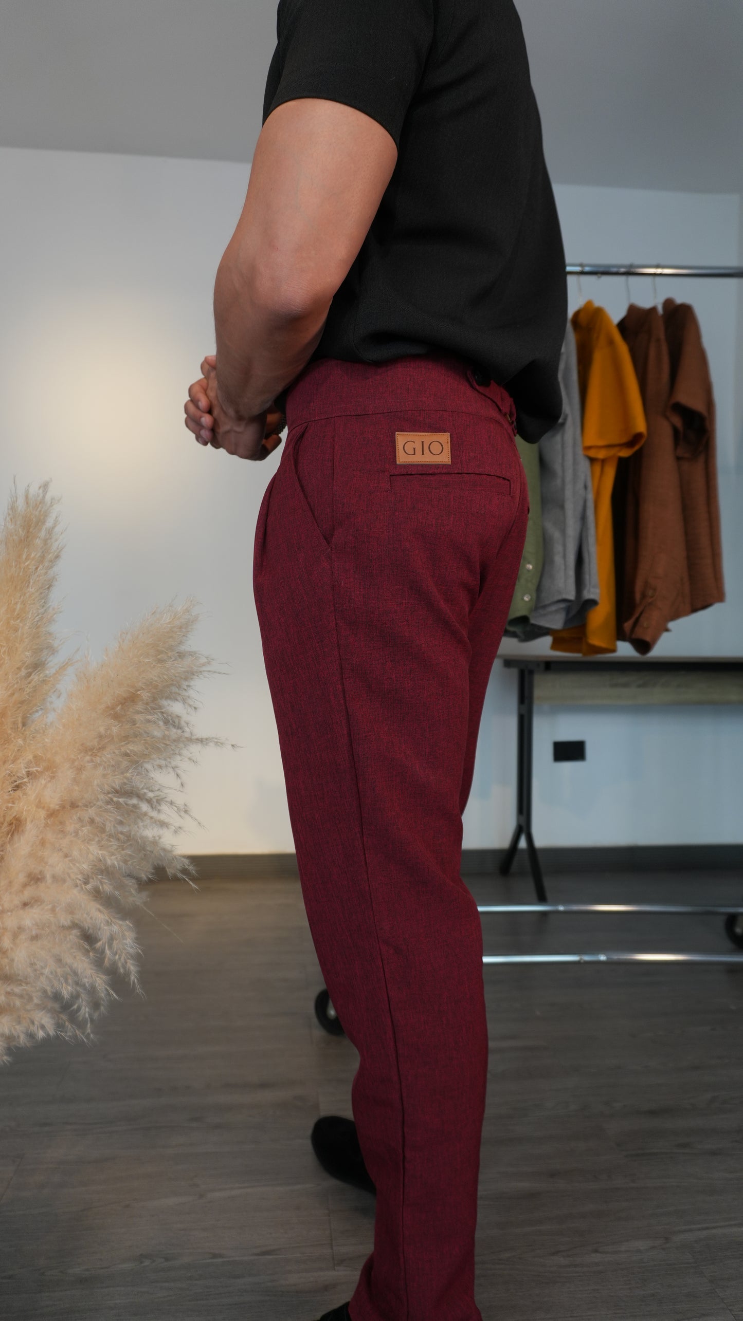 Pantalón Bordeaux | Linillo Italiano (Vinotinto) — Sangre & Lino