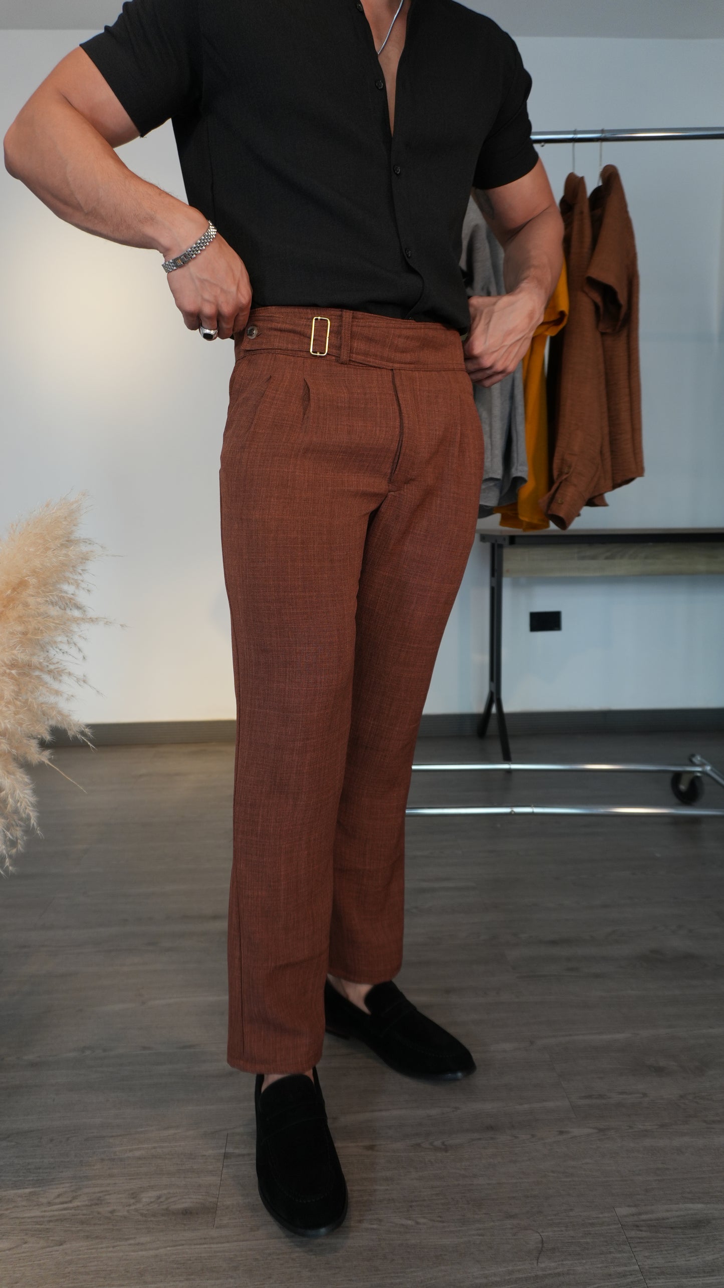 Pantalón Cioccolato | Lino Italiano (Marrón Chocolate) — Sangre & Lino