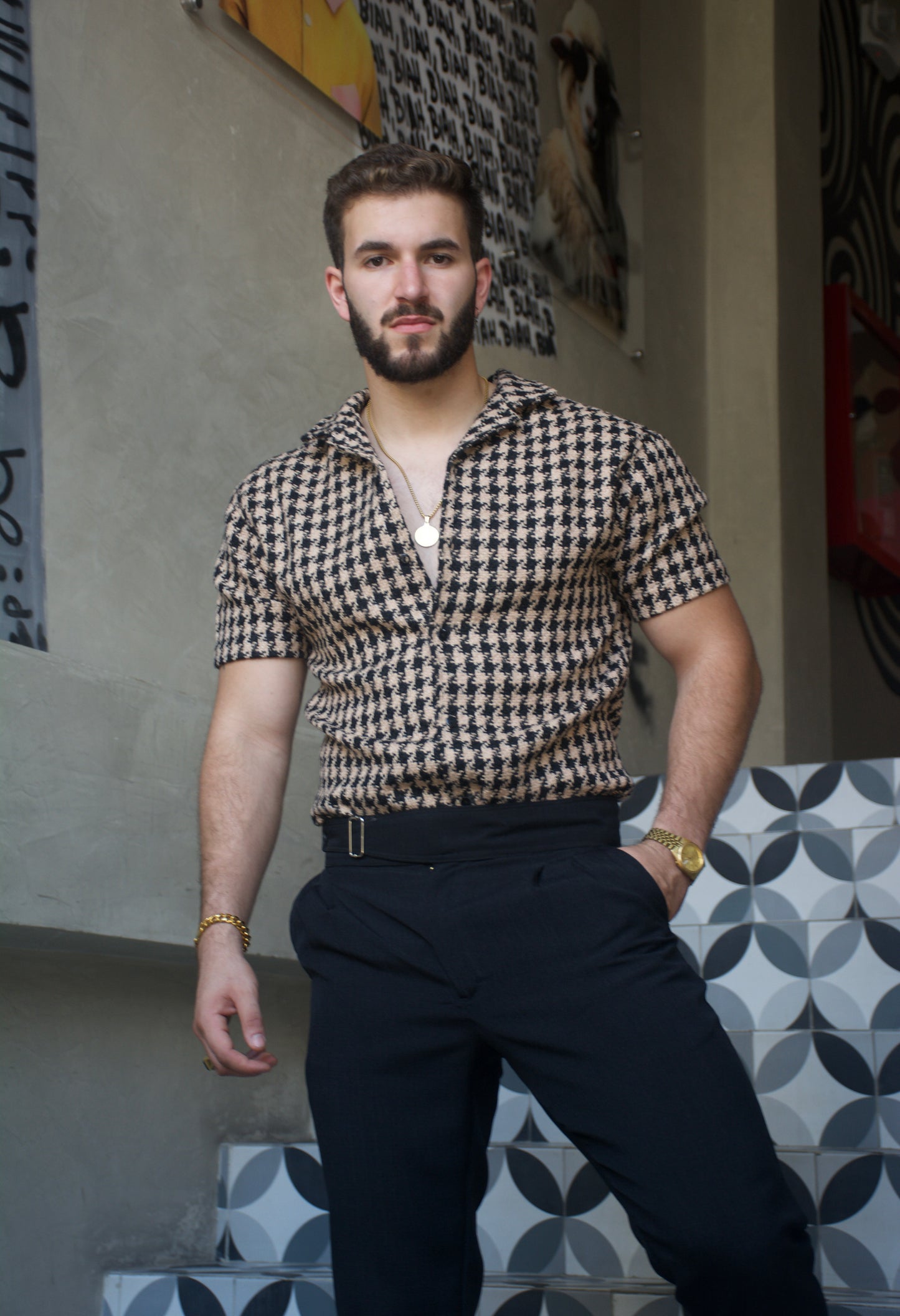 Camisa Brown & Black Tejido italiano  | Sprezzatura