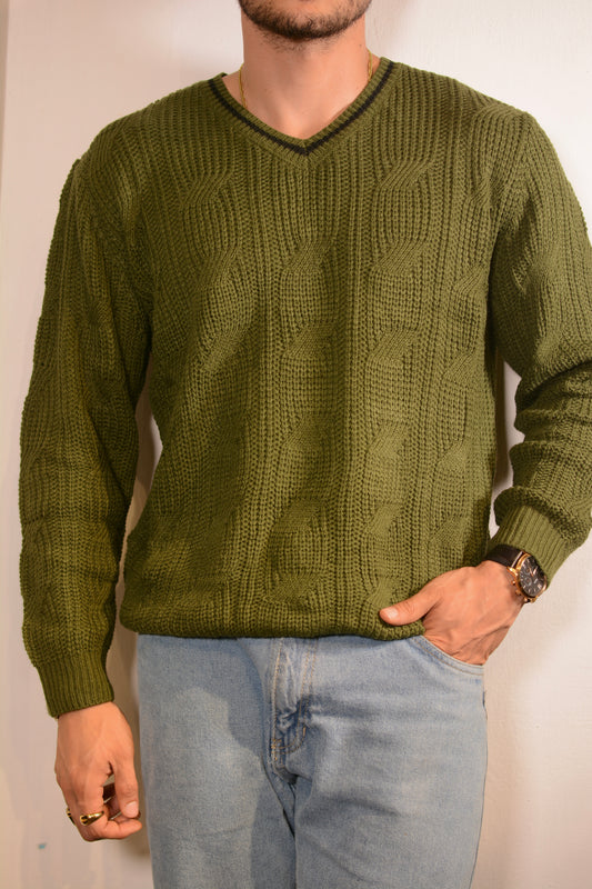 Polo Green Olive Britanico | Tejido Ingles V