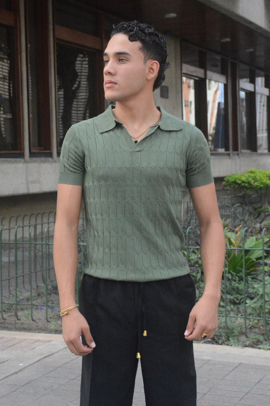 Polo “Linea Luxe Knit” – Emerald