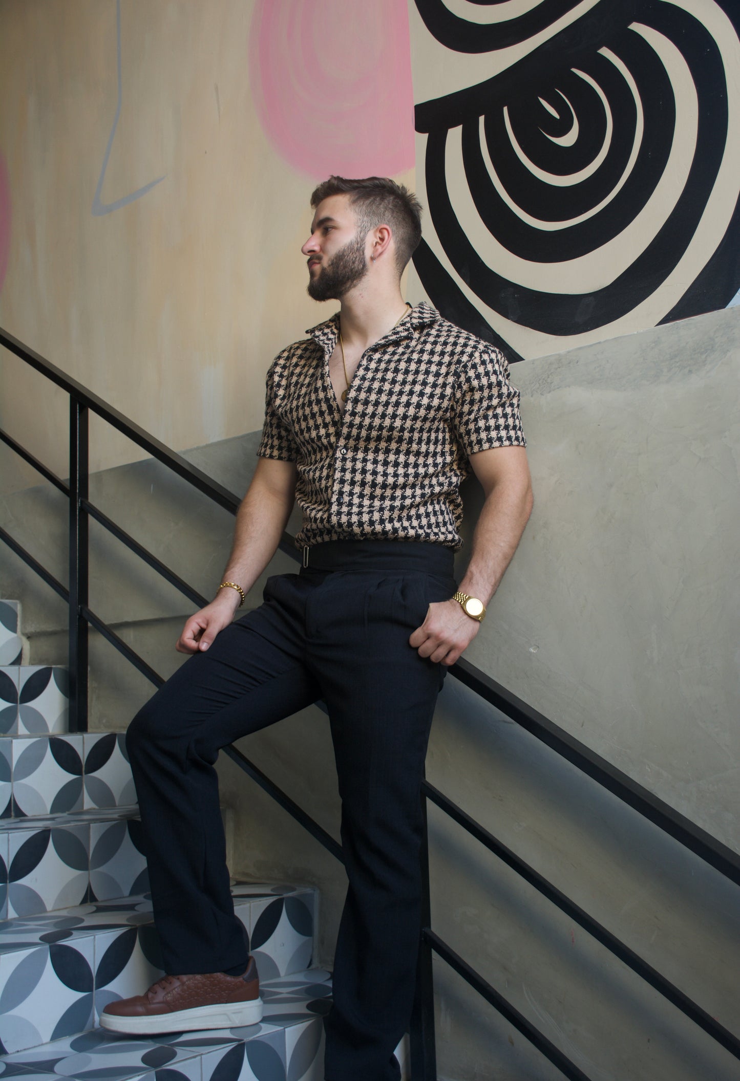 Camisa Brown & Black Tejido italiano  | Sprezzatura