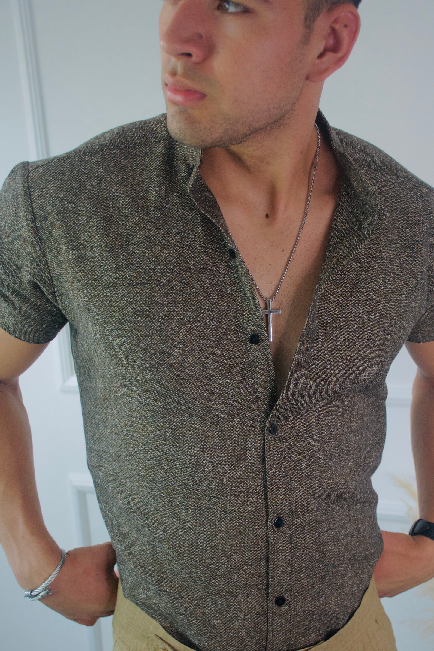 Camisa Brown Tejido Italiano