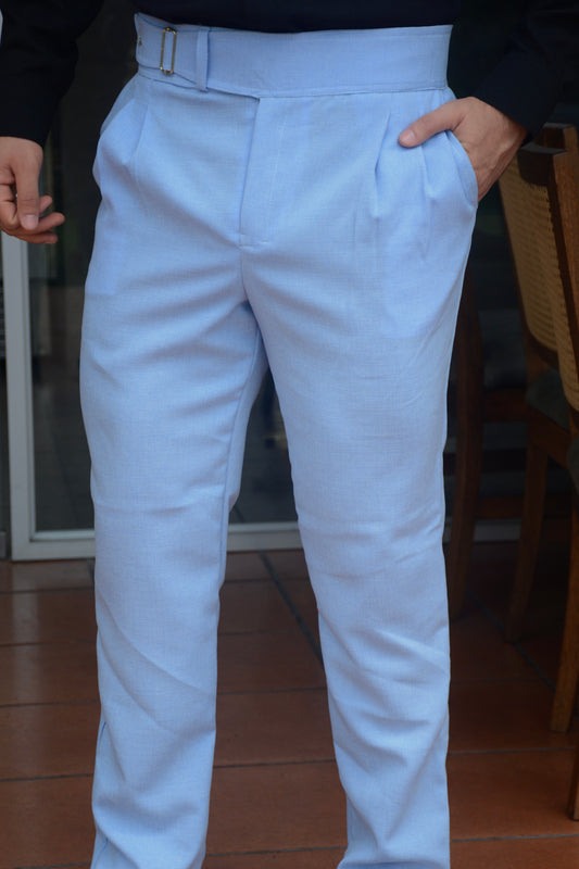 Pantalon Sky Blue Lino Classic Uomo