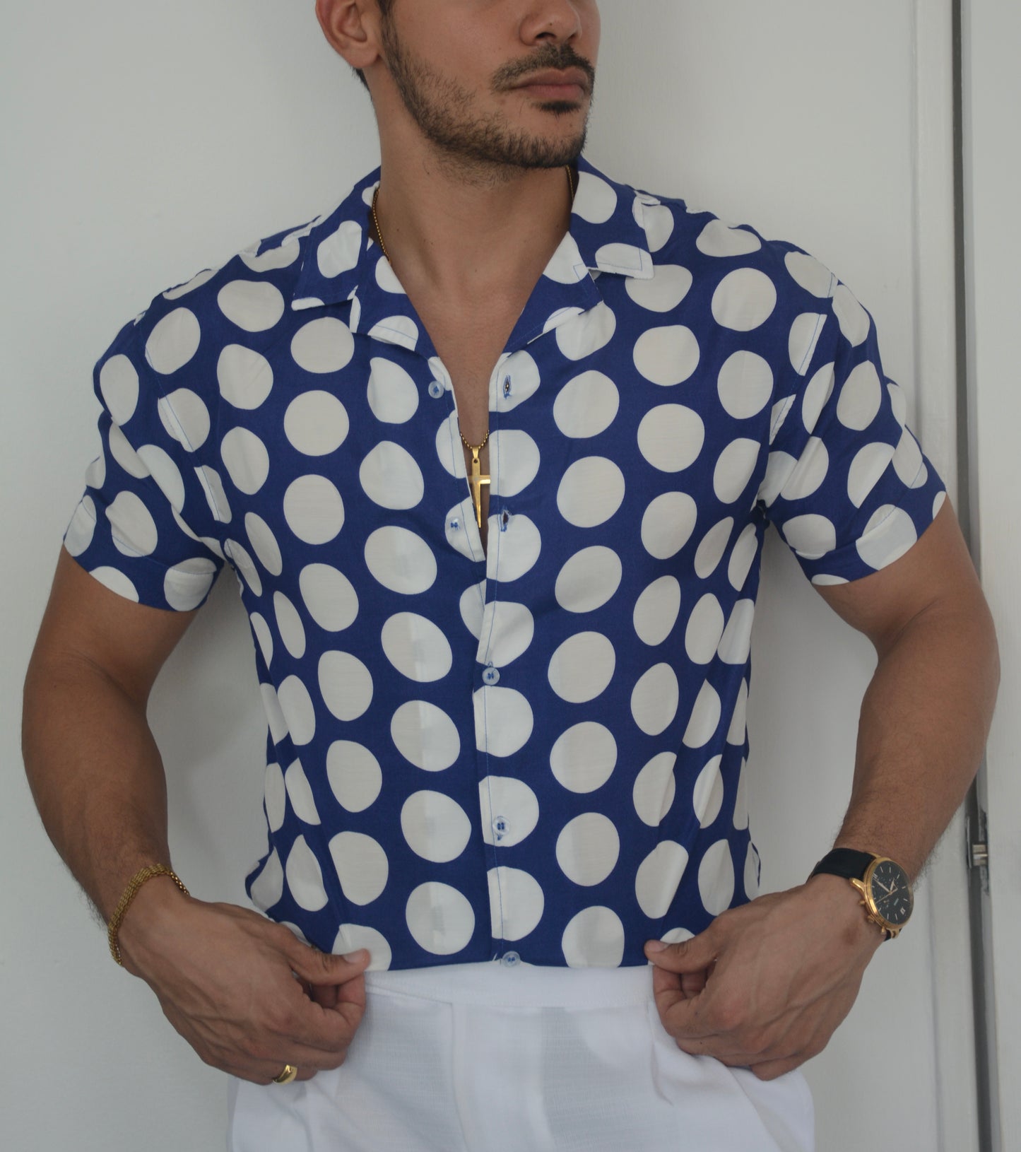 Camisa Blue Puntos Blancos | Sprezzatura