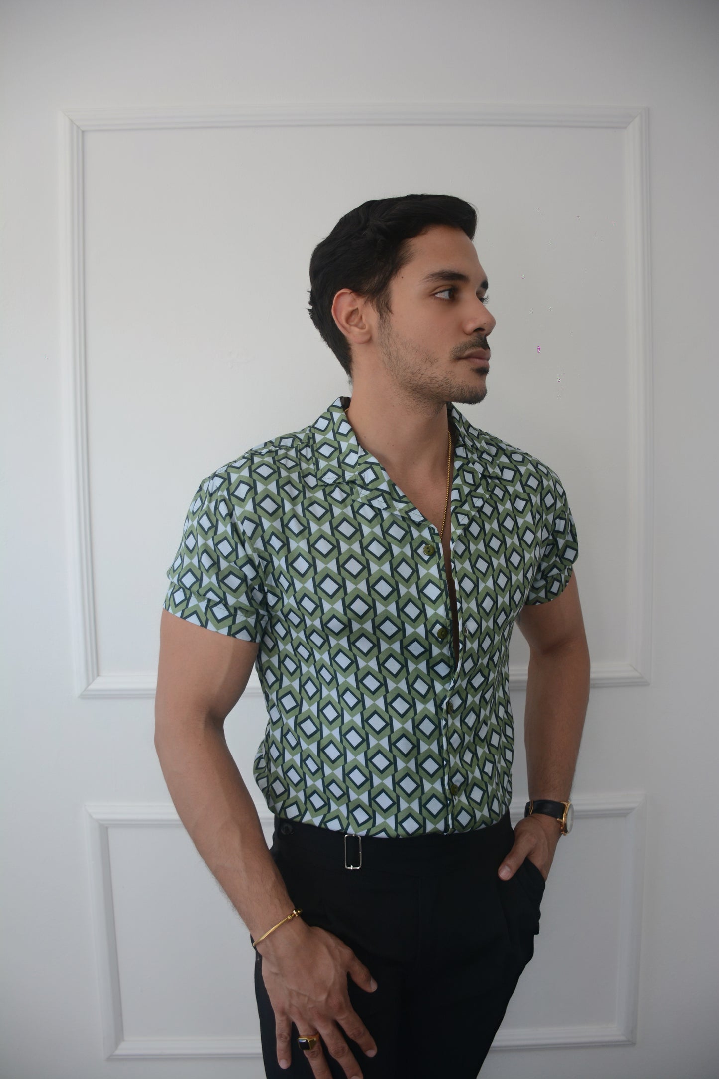 Camisa Green & Blue Diamond | Sprezzatura