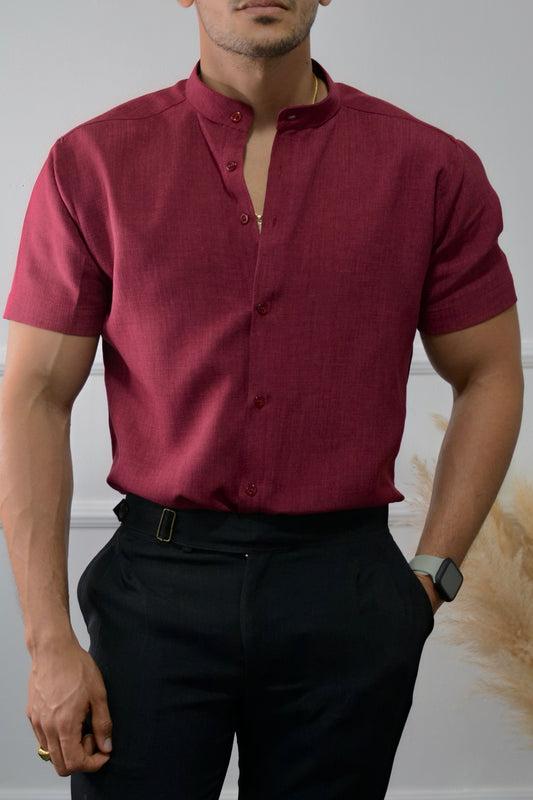 Camisa Wine Lino