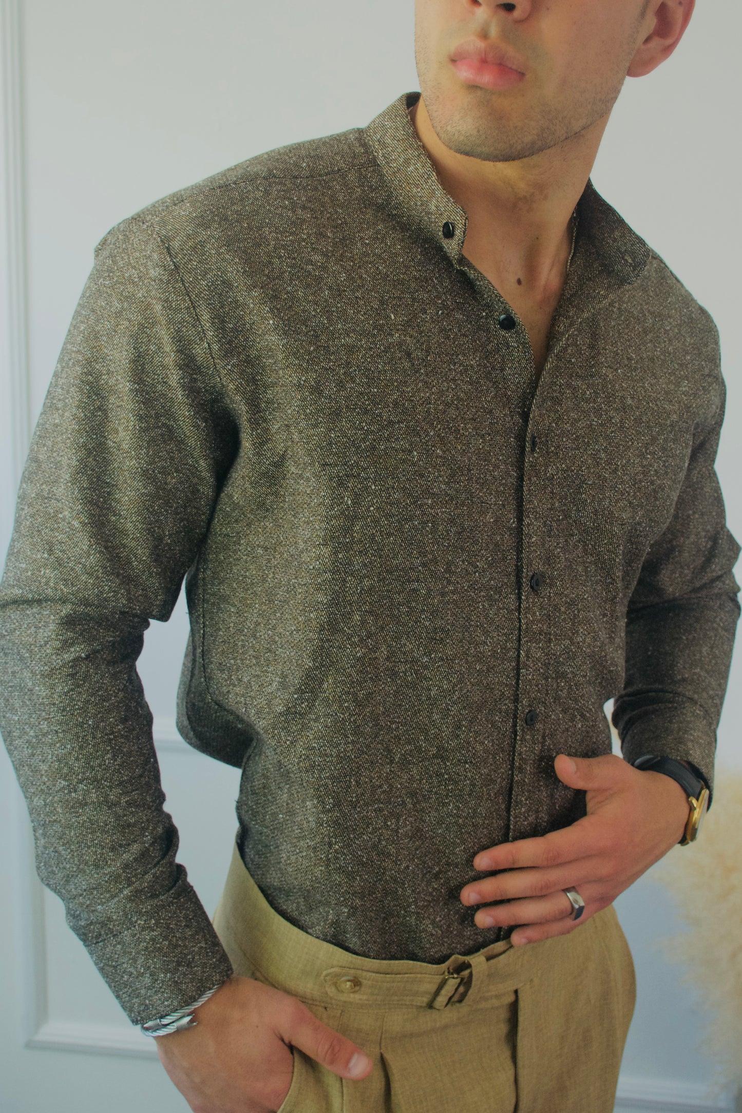 Camisa Brown Tejido Italiano M/L