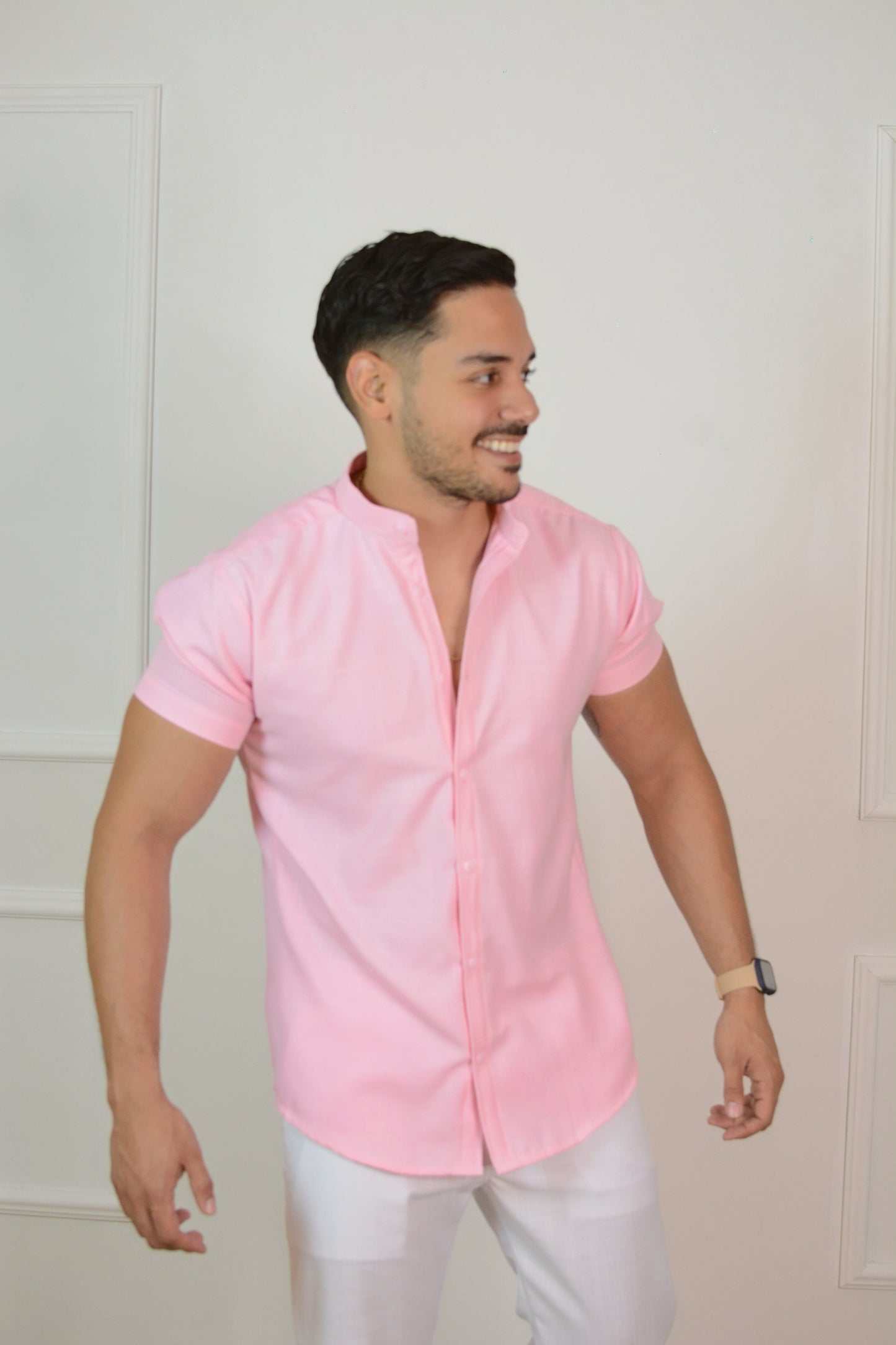 Camisa Rosa Lino