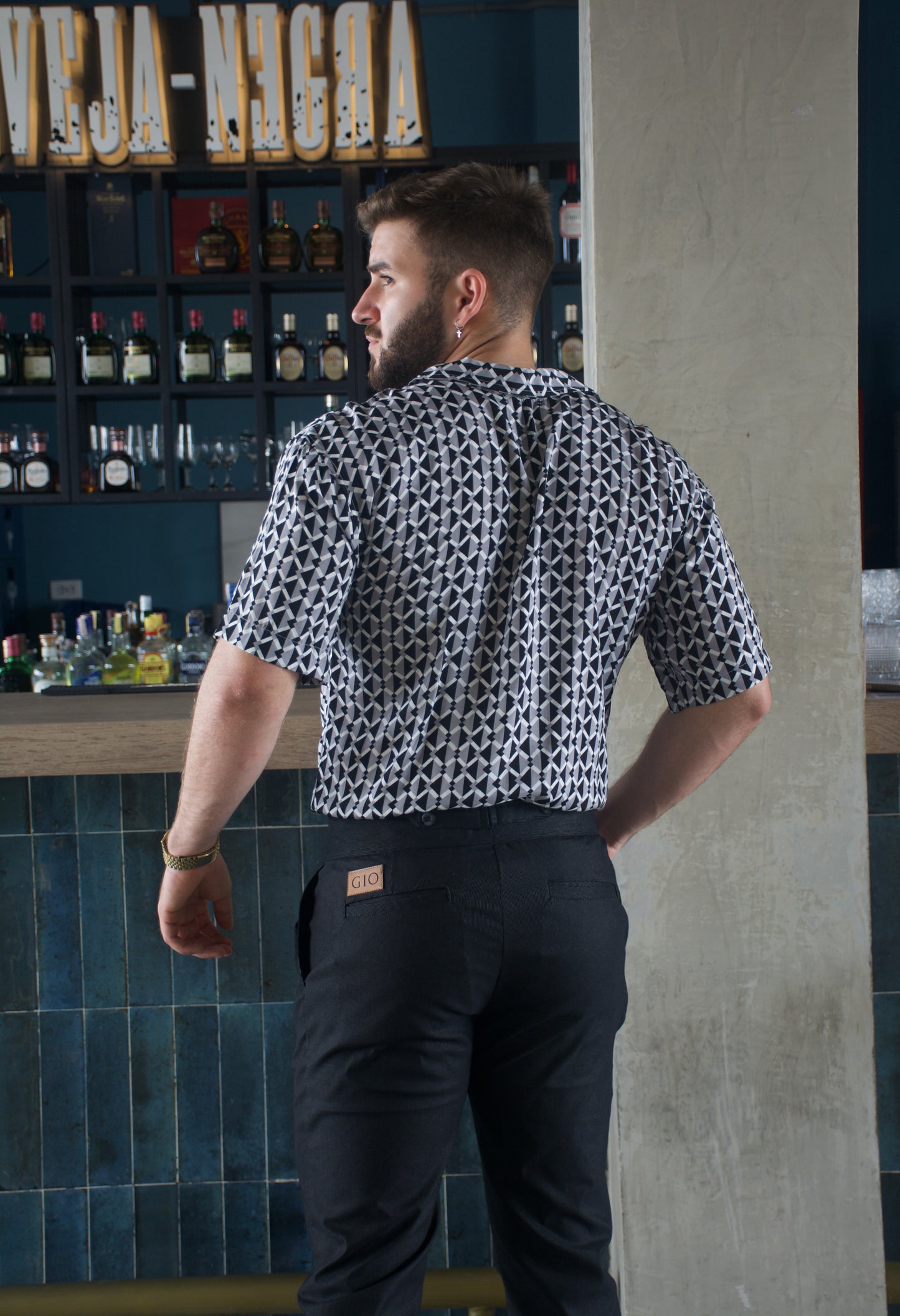 Camisa Abstract Forms Gray | Sprezzatura