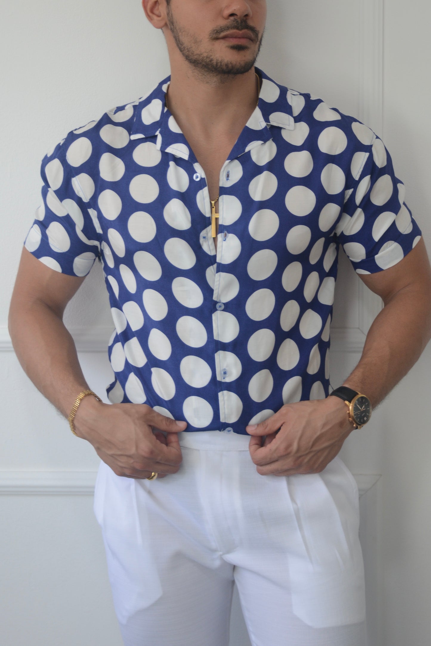 Camisa Blue Puntos Blancos | Sprezzatura