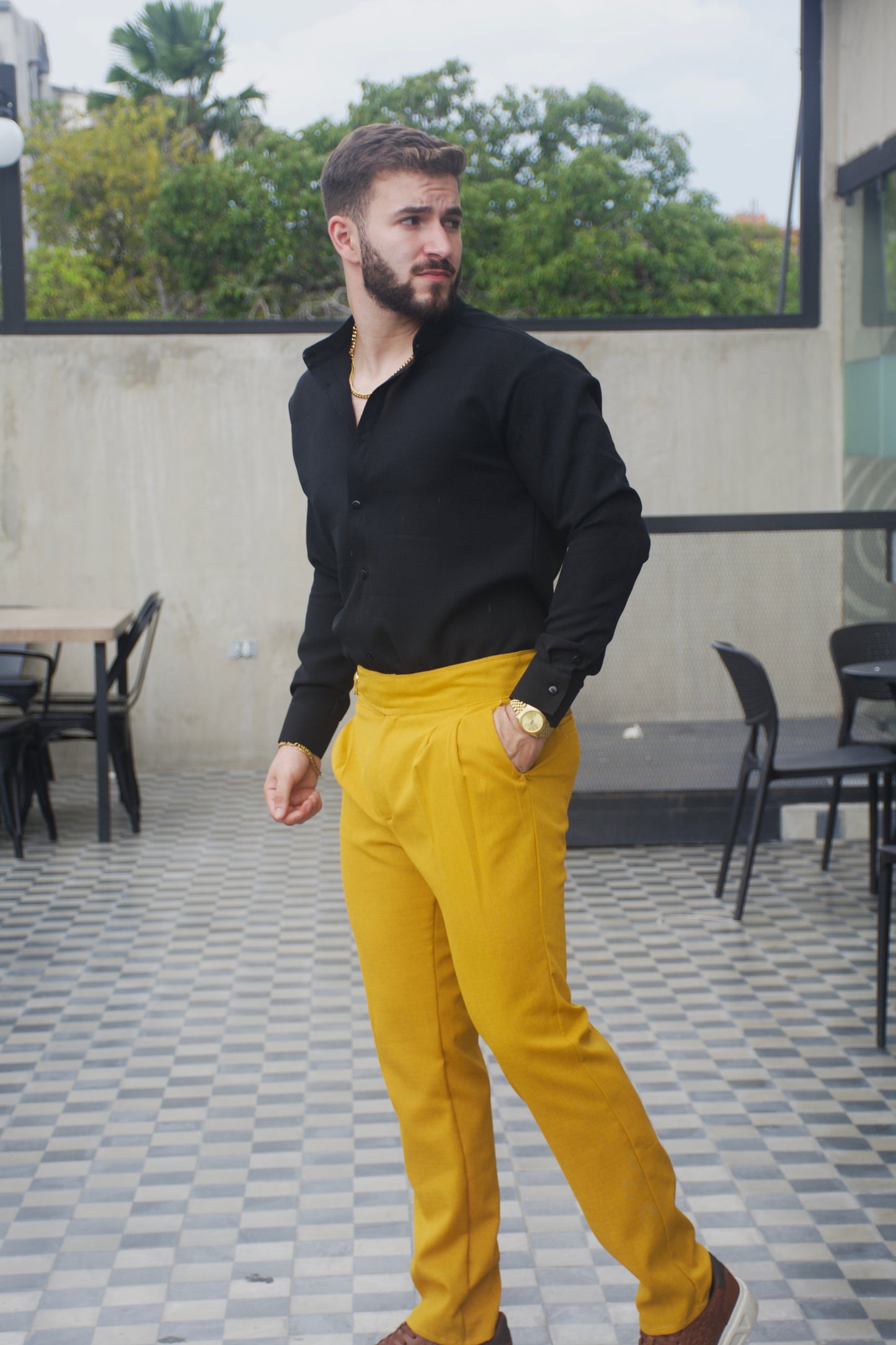 Pantalon Mostaza Lino | Sprezzatura