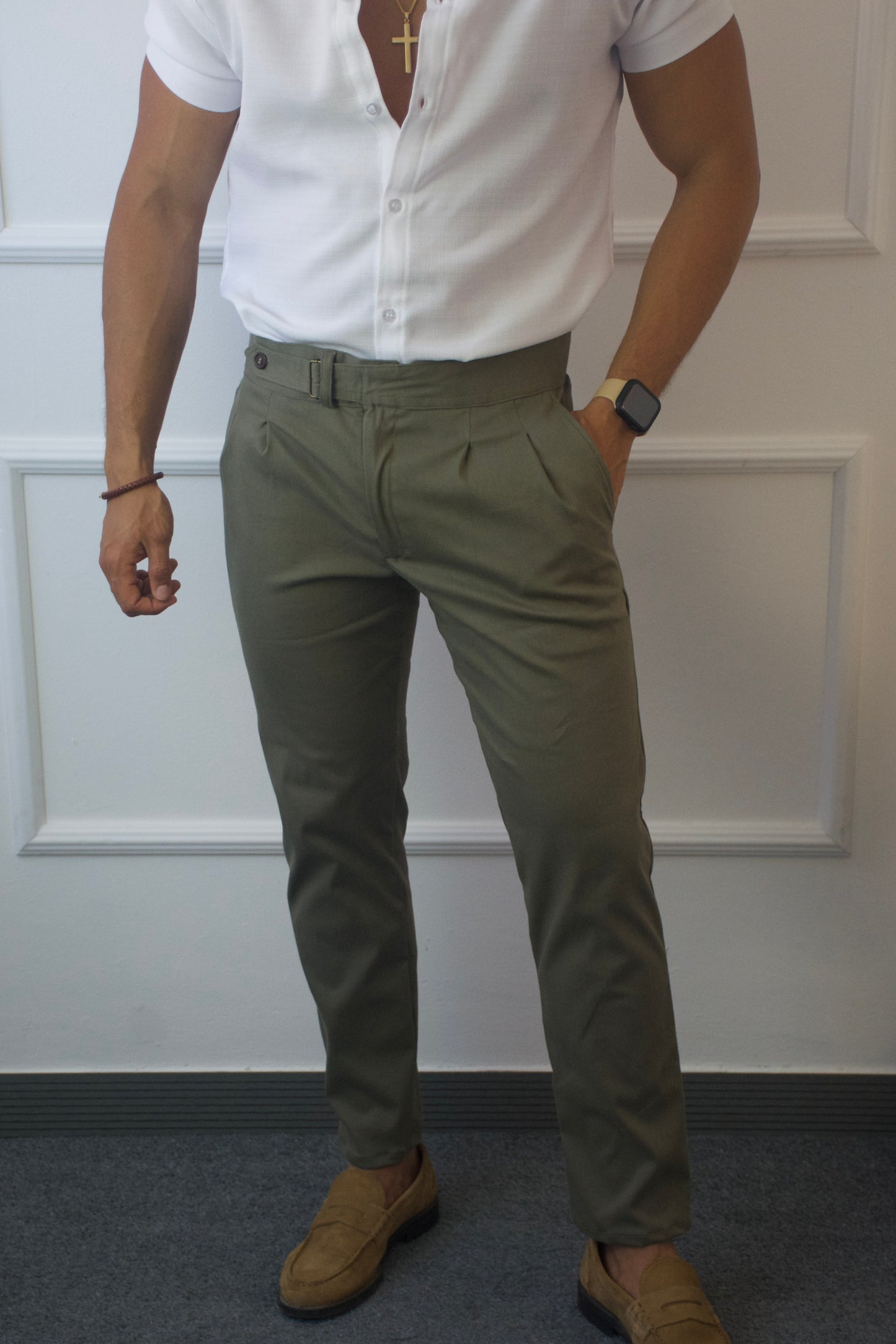 Pantalon Dark Green Italian Strech Version