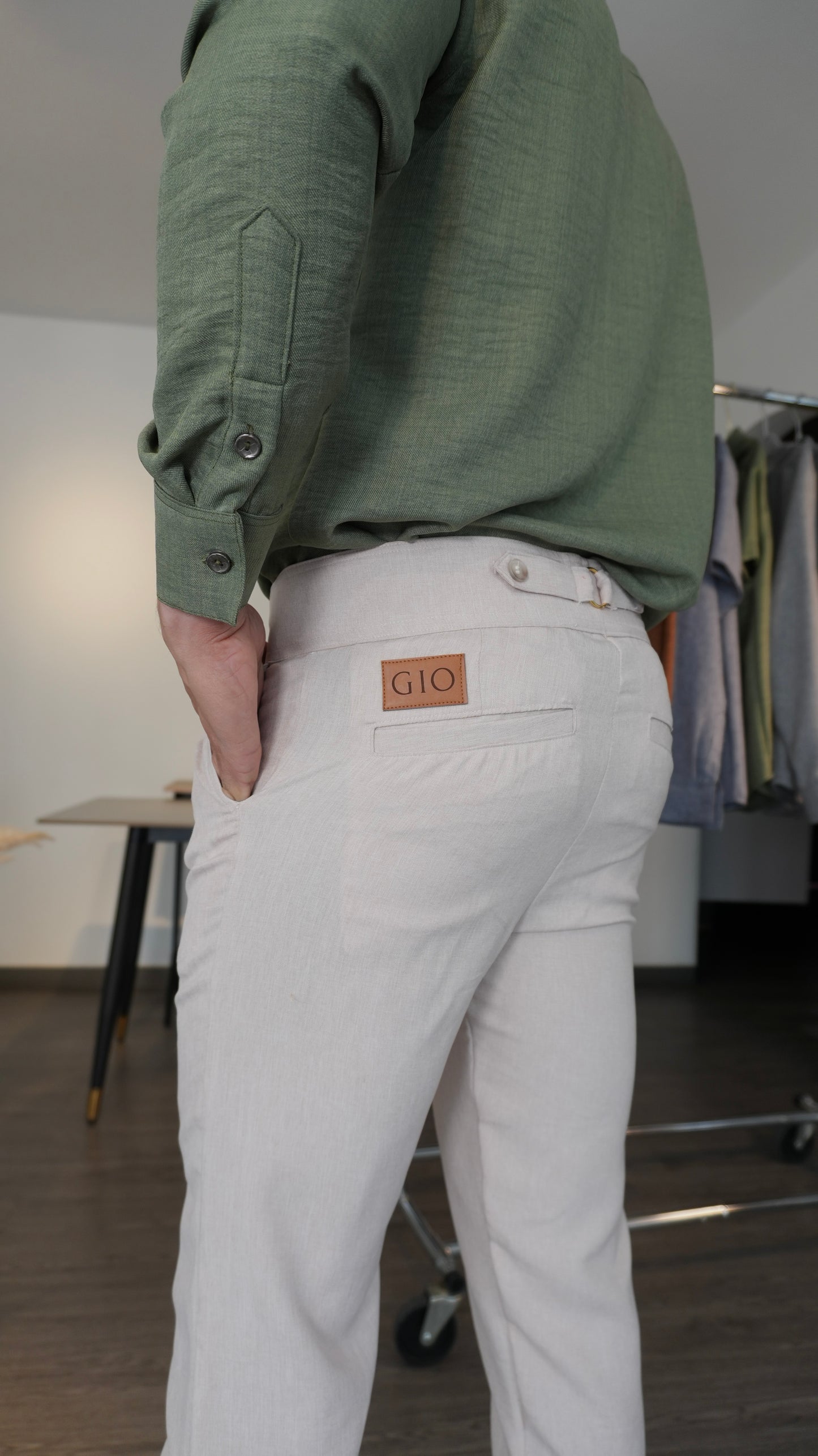 Pantalón Gurkha Aureo | Linillo Italiano (Crema)