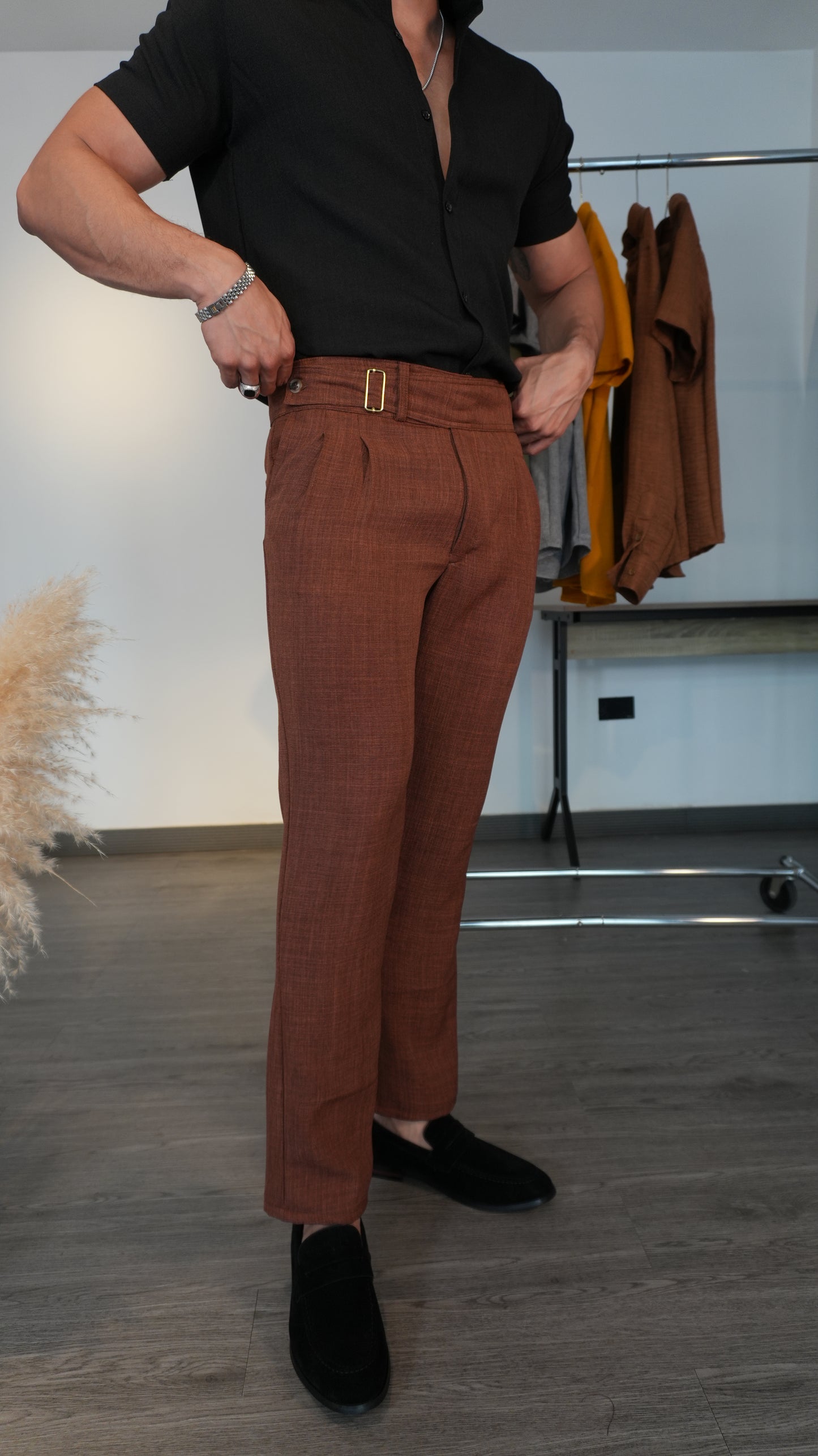 Pantalón Cioccolato | Lino Italiano (Marrón Chocolate) — Sangre & Lino