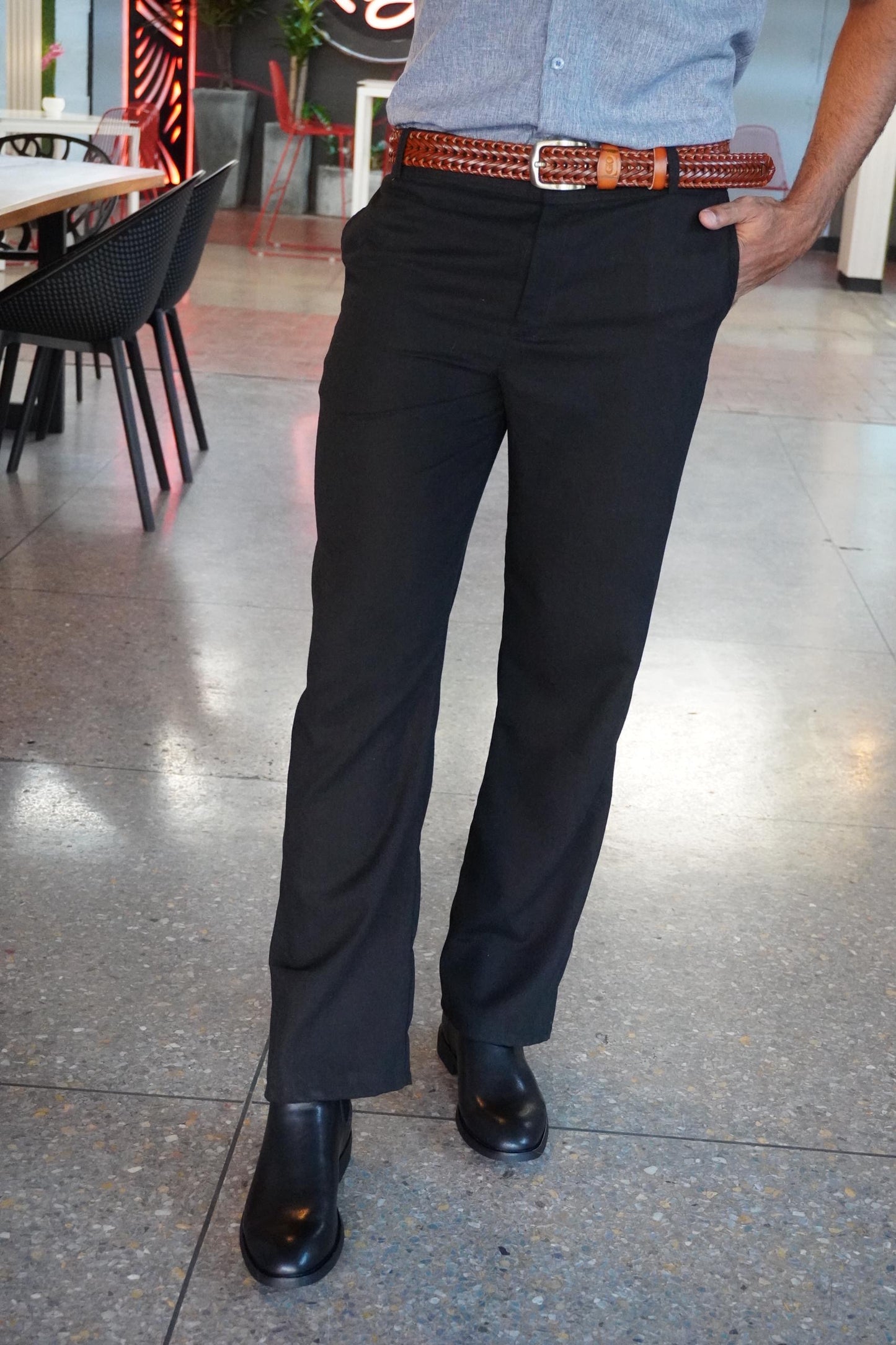 Pantalón Riviera Evoluzione | Lino Italiano (Negro)
