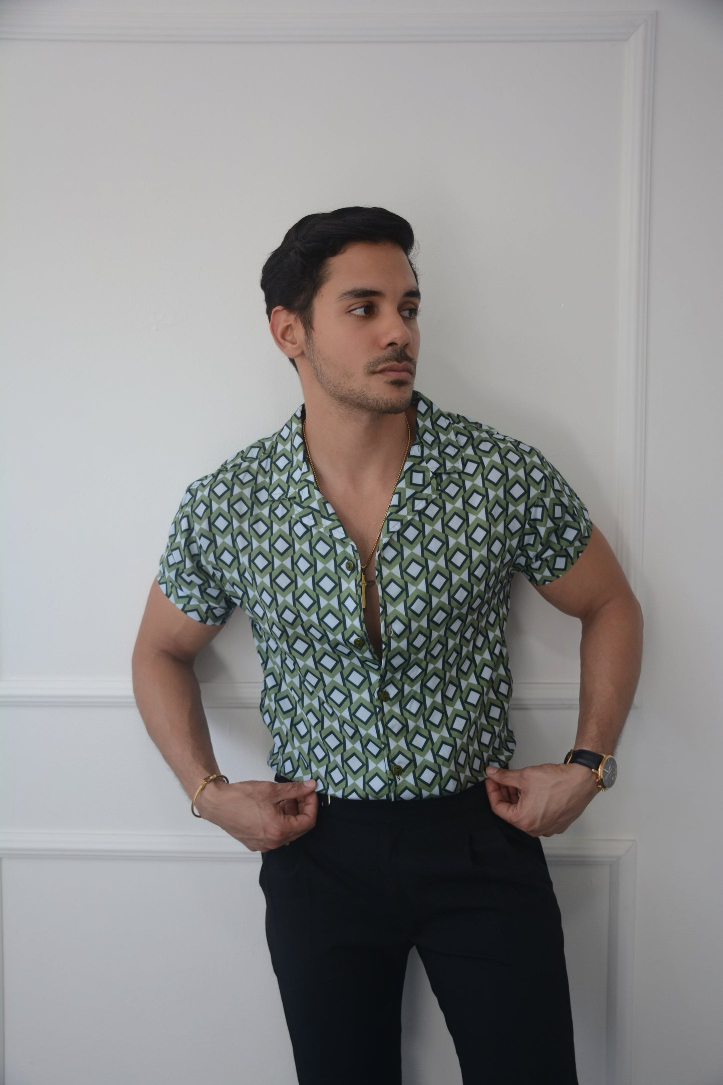 Camisa Green & Blue Diamond | Sprezzatura