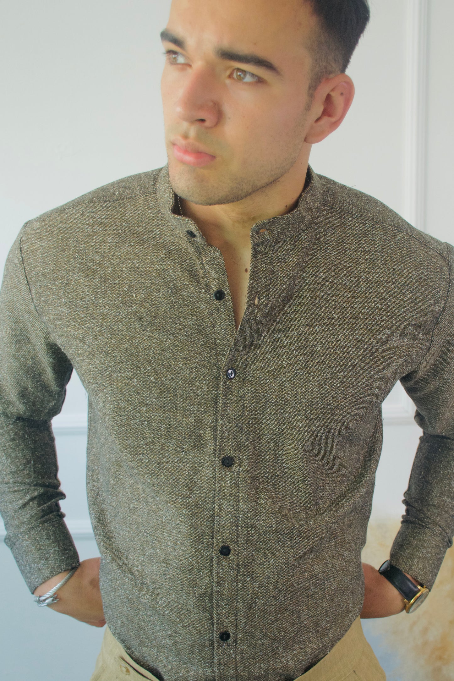 Camisa Brown Tejido Italiano M/L