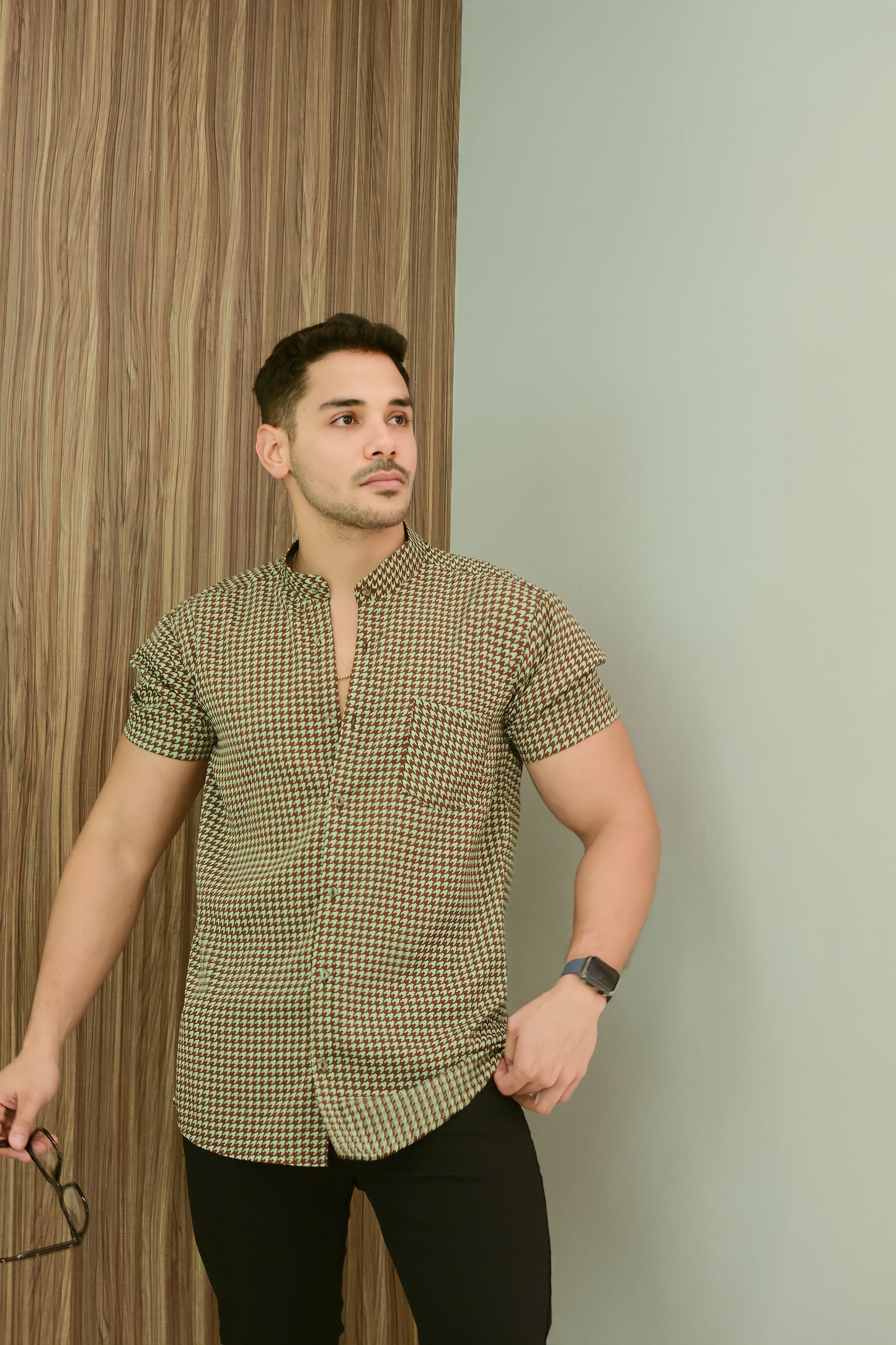 Camisa Green Abstract