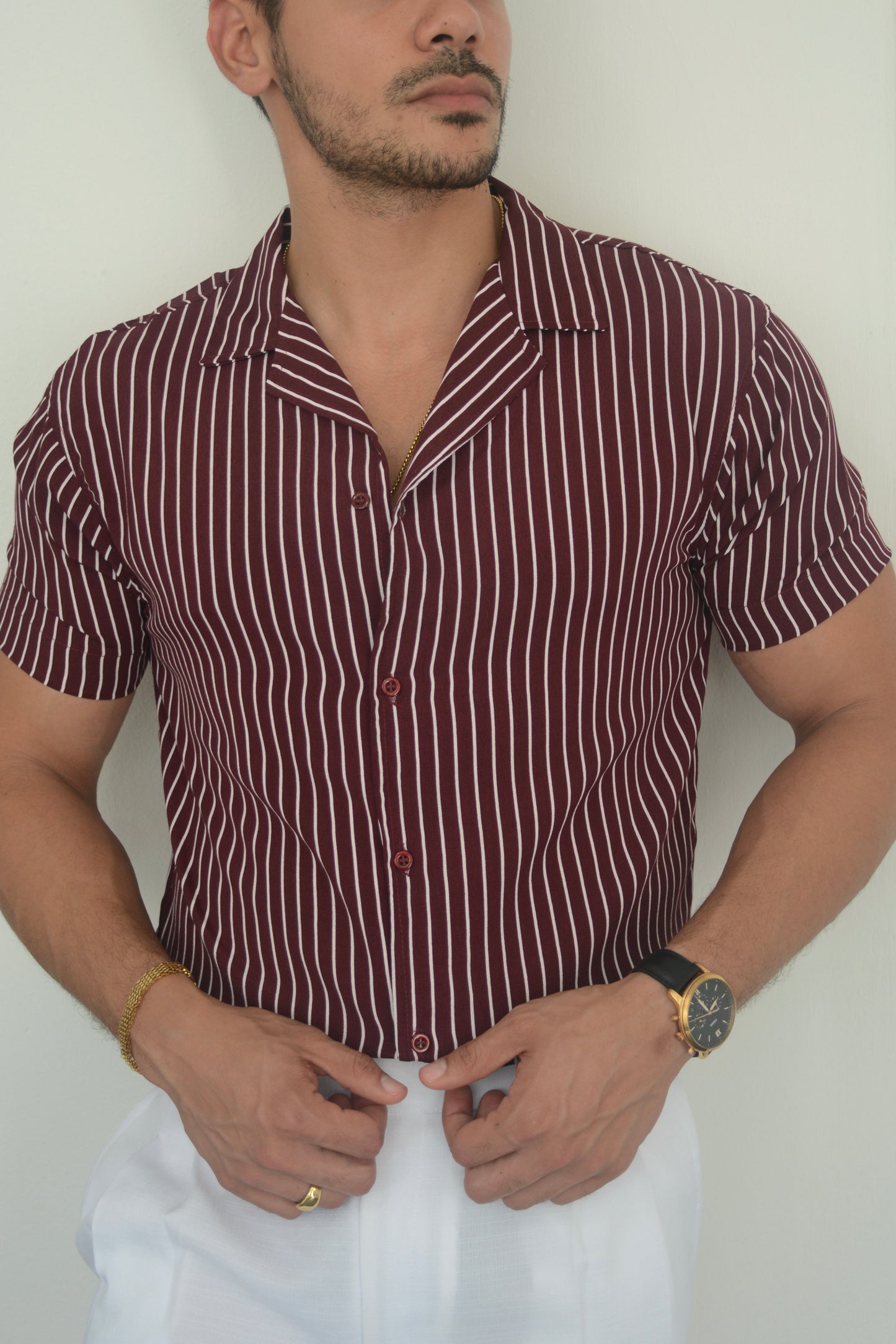 Camisa Wine Stripes | Sprezzatura