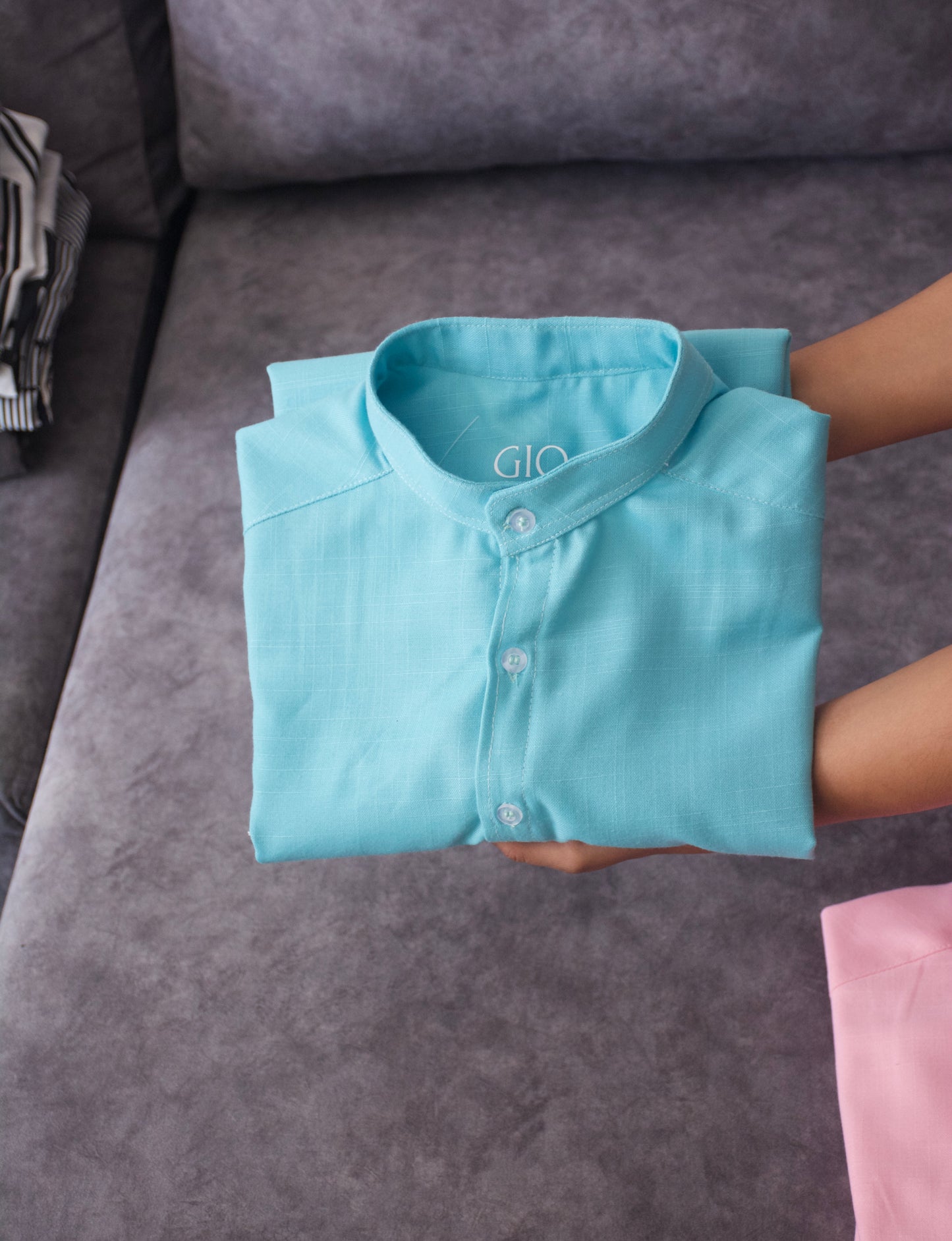 Camisa Aqua Lino M/L