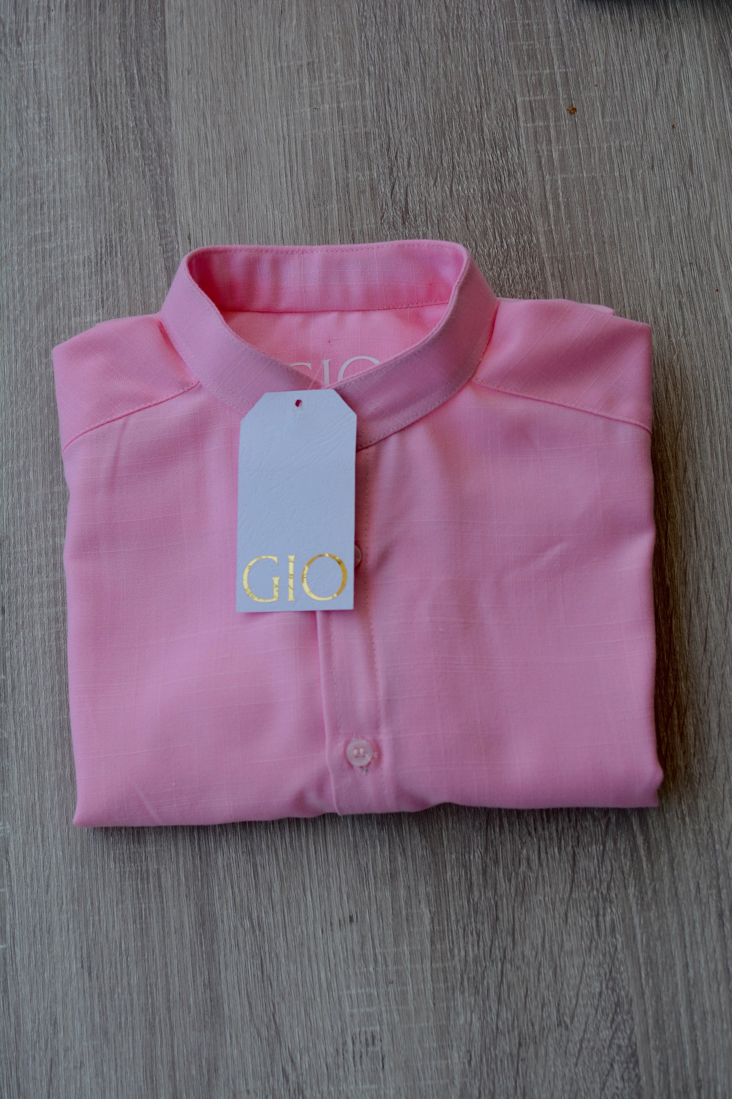 Camisa Rosa Lino M/L