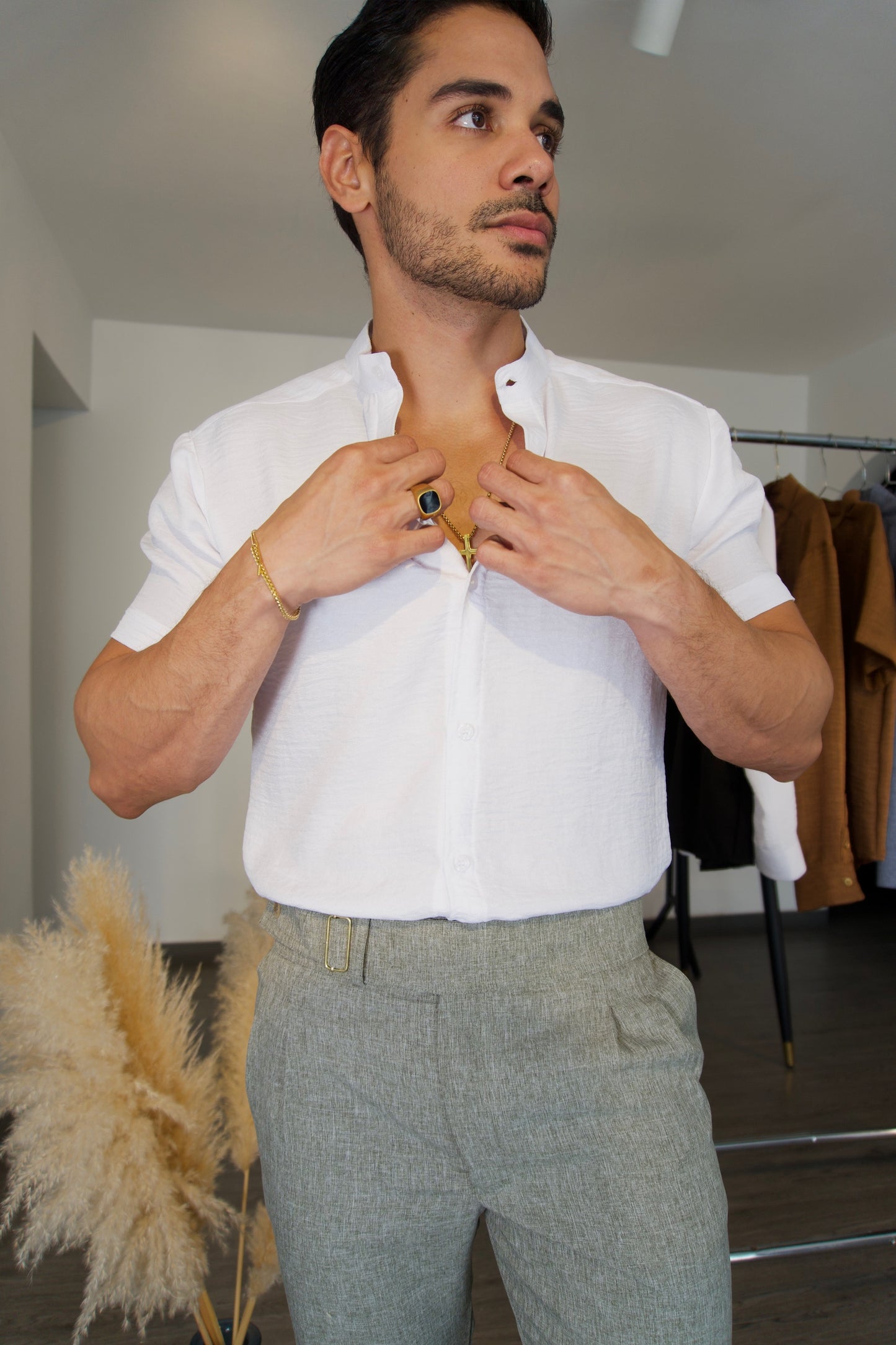 Camisa Bianca Pura | Cuello Mao (Blanco)