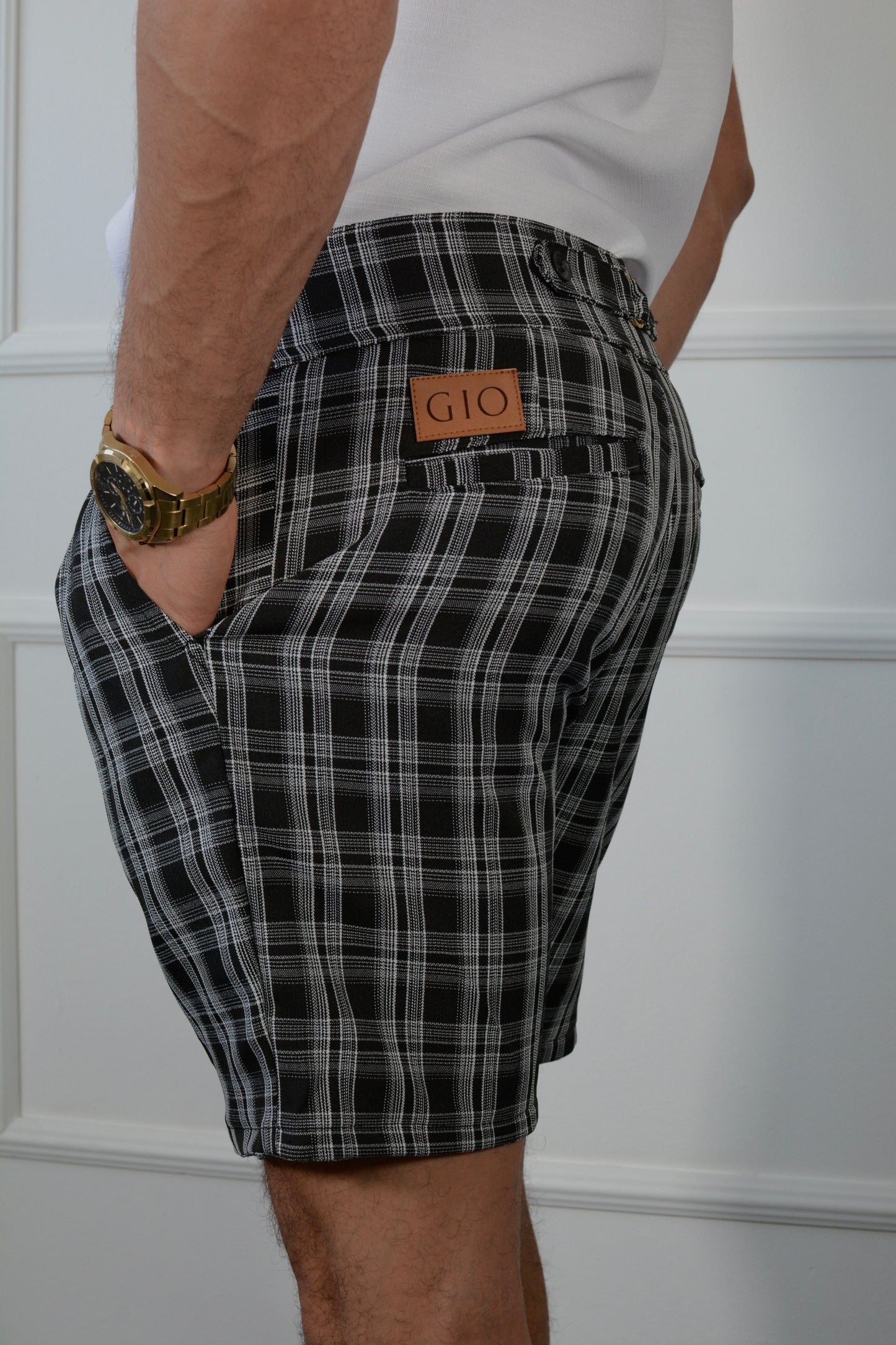 Bermuda Black Plaid Classic Uomo