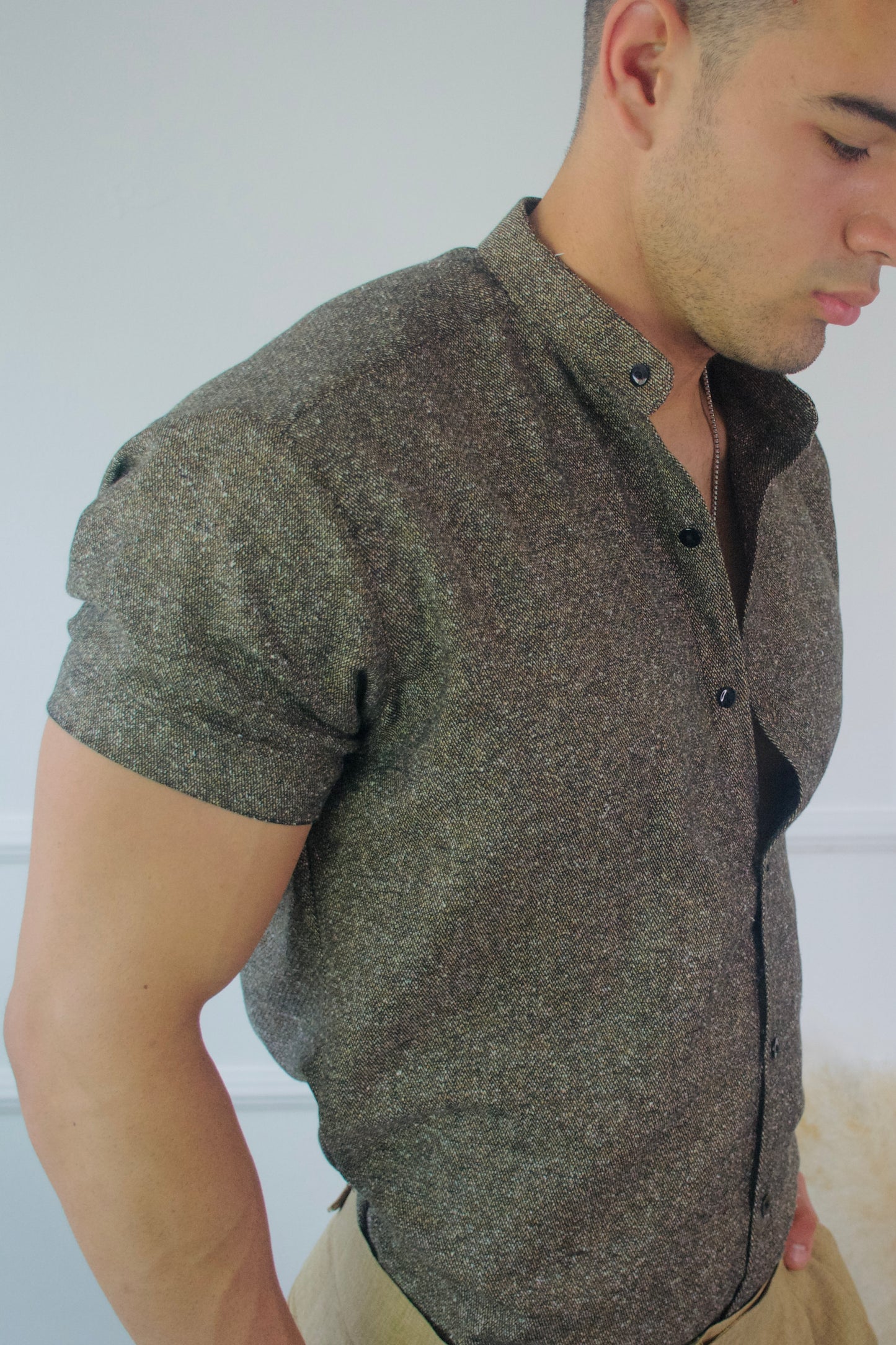 Camisa Brown Tejido Italiano