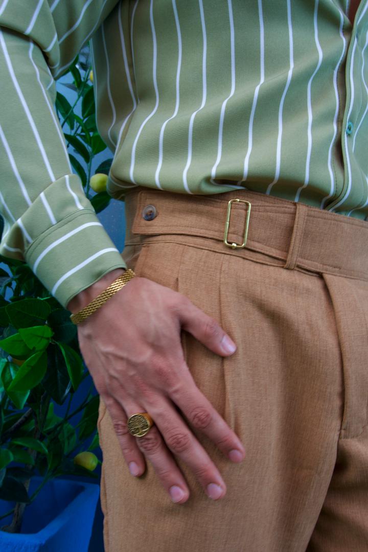 Pantalon Dark Brown Lino | Sprezzatura