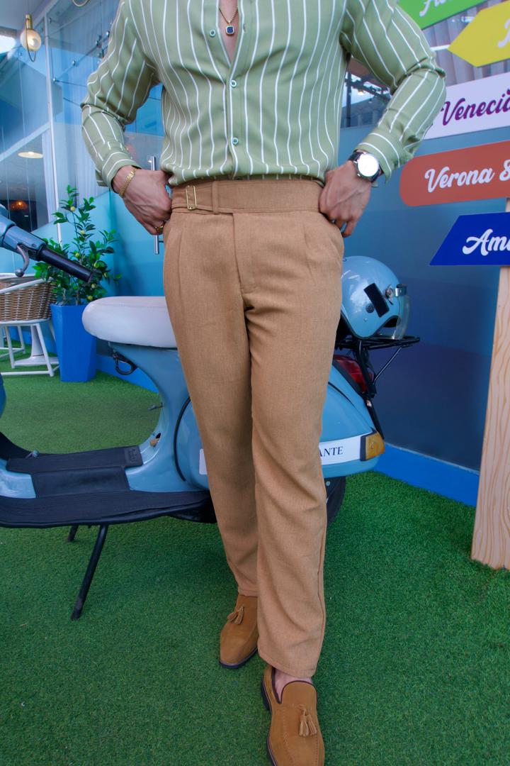 Pantalon Dark Brown Lino | Sprezzatura